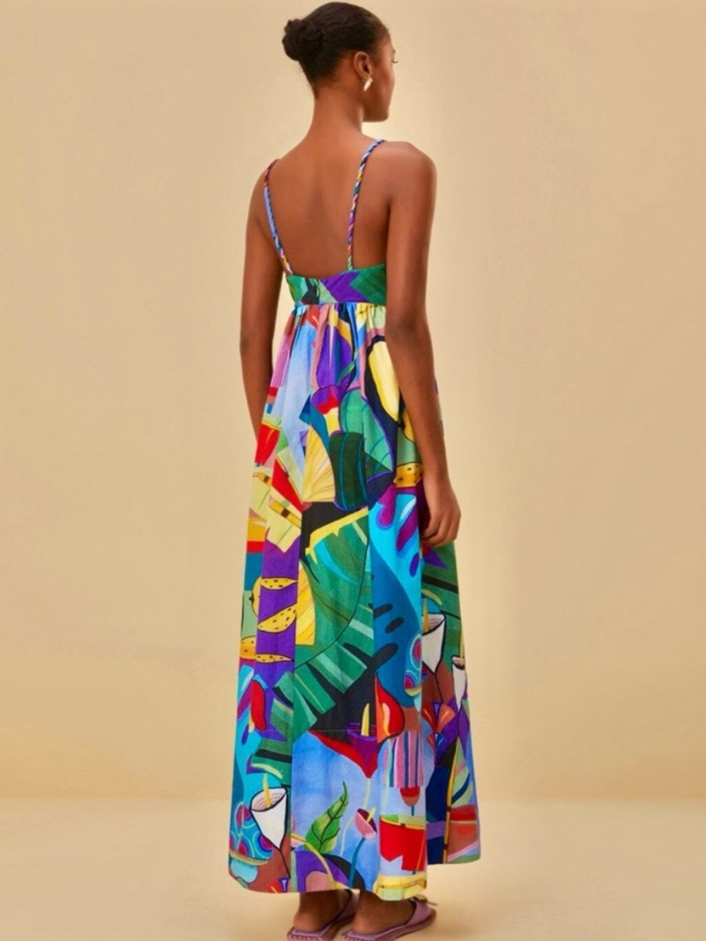 πΊπHPππΊ NWT Farm Rio Tropical Scenario Maxi Dress - Picture 8 of 16